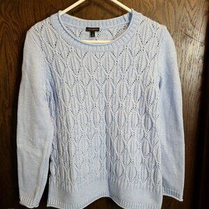 NWT TALBOTS WOMENS PERIWINKLE BLUE DIAMOND DESIGN SWEATER SIZE XS $89